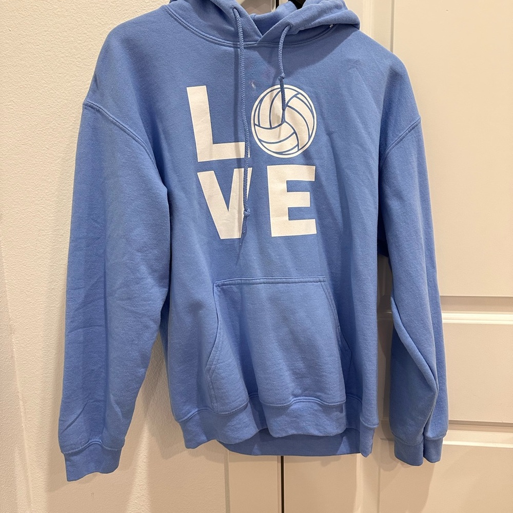 Blue LOVE Volleyball Hoodie oversized